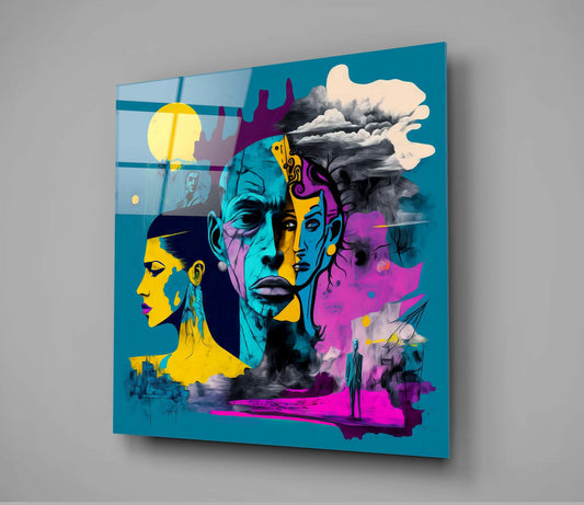 Picasso's Mind Glass Wall Art || Designer Collection