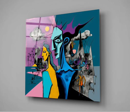 Picasso's Mind Glass Wall Art || Designer Collection