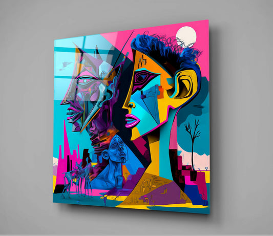 Picasso's Mind Glass Wall Art || Designer Collection