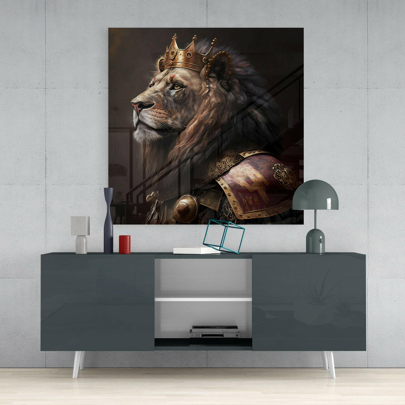 Lion King Glass Wall Art || Designer Collection