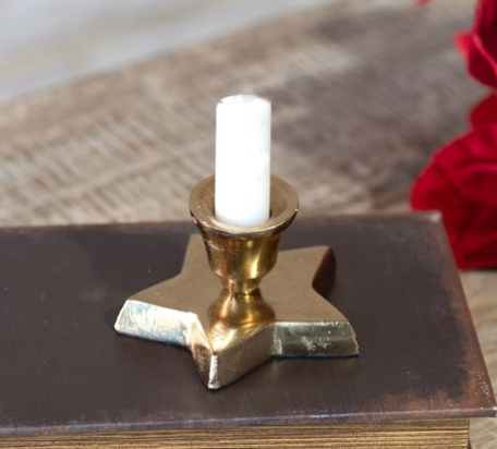 3.7" Gold Star Taper Holder