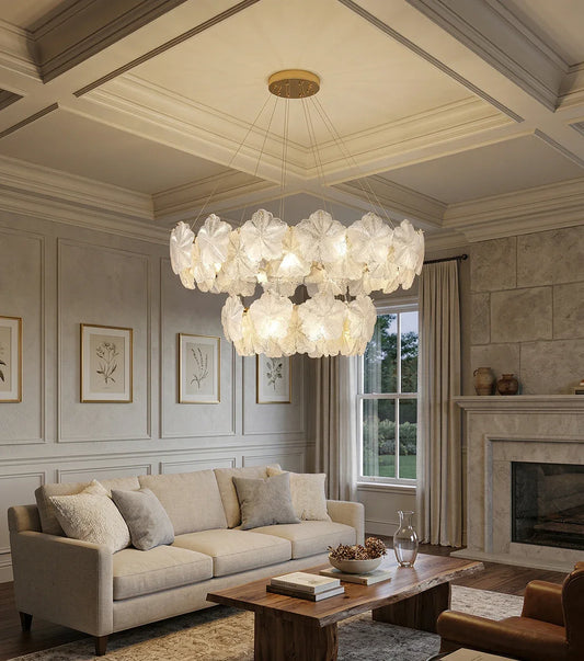 Valery Glass Petal Leaf Chandelier