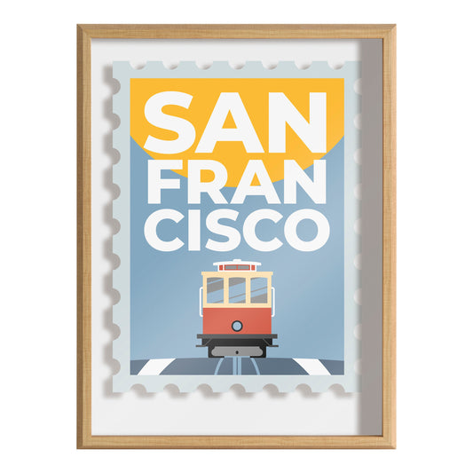 Blake Stamp San Fran Framed Printed Glass by Rocket Jack