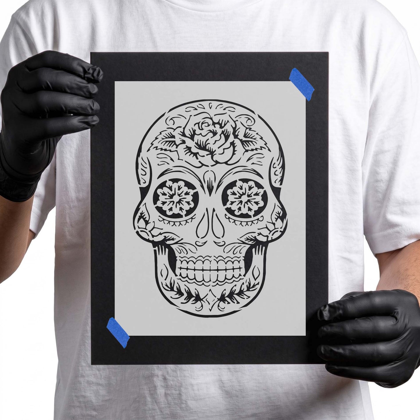 Day of The Dead Skull Ornate Stencil