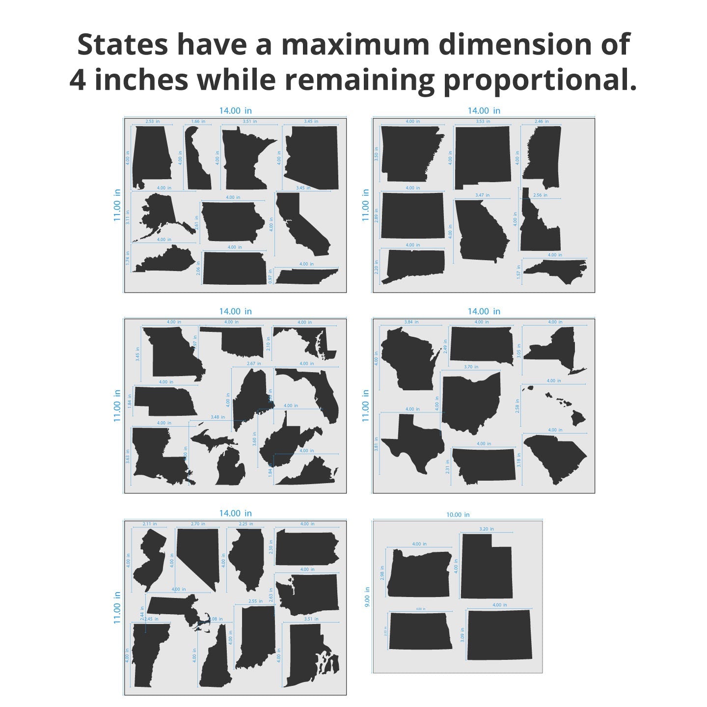 USA 50 States Stencil Kit