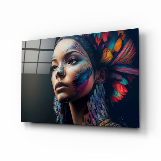 Girl with a Tattoo Glass Wall Art || Designer Collection