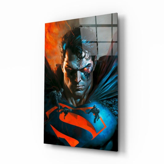 Bloody Superman Glass Wall Art || Designer Collection