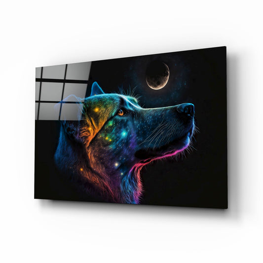 Space Dog Glass Wall Art || Designer Collection