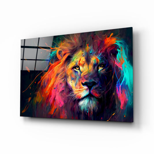 Nobility of the Lion Glass Wall Art || Designer Collection