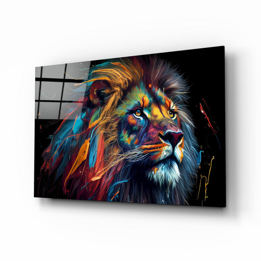 Nobility of the Lion Glass Wall Art || Designer Collection