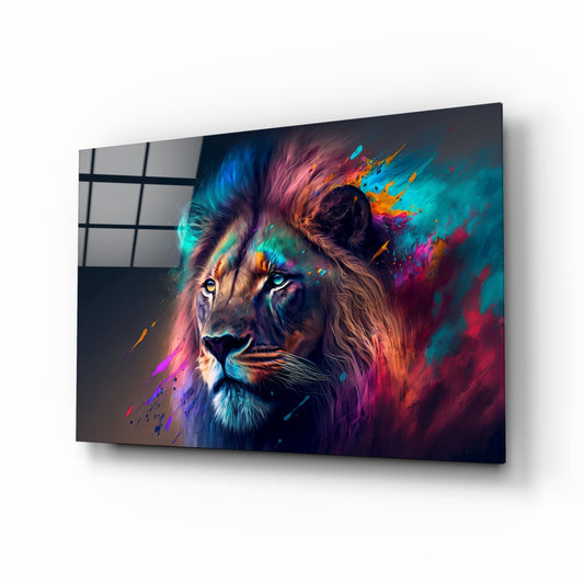 Nobility of the Lion Glass Wall Art || Designer Collection