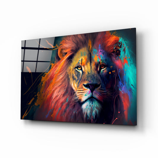 Nobility of the Lion Glass Wall Art || Designer Collection