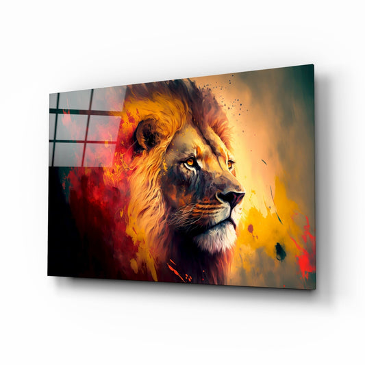 Nobility of the Lion Glass Wall Art || Designer Collection