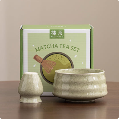 Ceramic Matcha Bowl Set – Two-Piece Stoneware