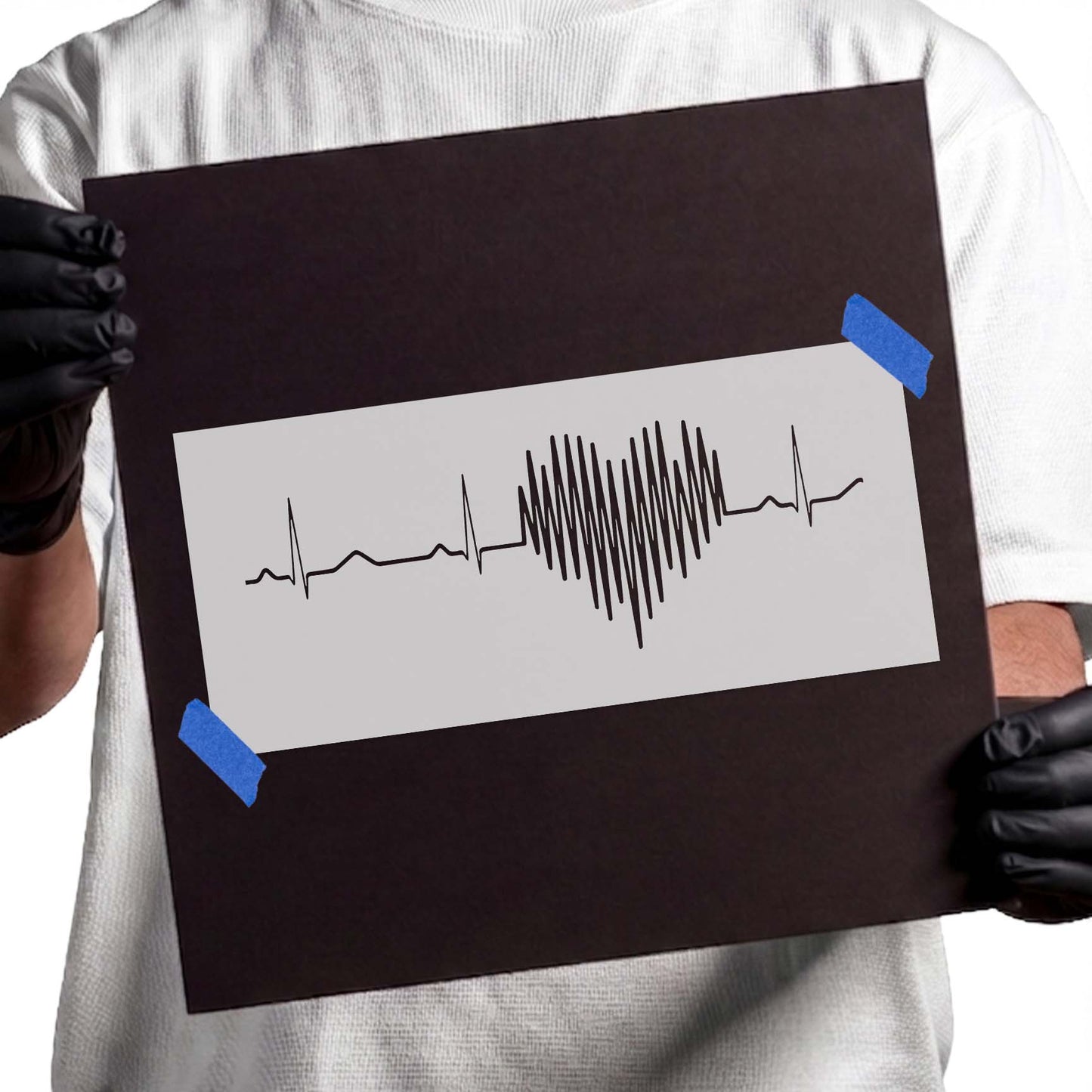 EKG Heart Stencil