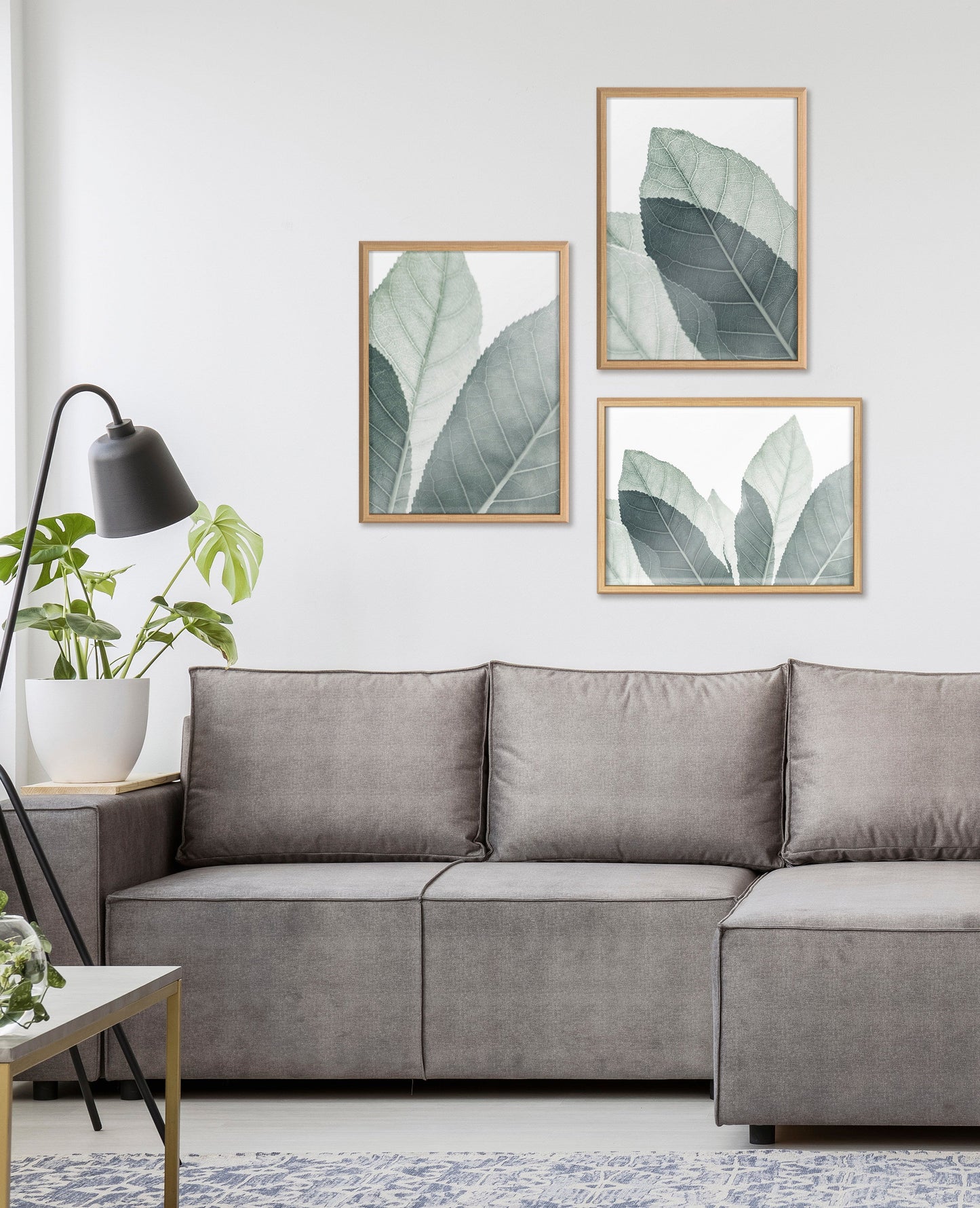 Blake Modern Green Leaf Botanical II Framed Printed Glass by The Creative Bunch Studio