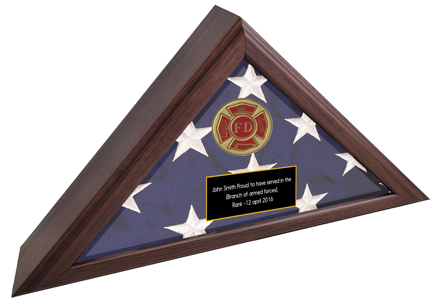 Personalized Army Flag Display Case, Army medallion flag box American Made - US Army Retirement Gift, Army Burial Flag Display case