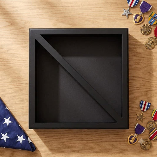 Wood Flag Case for (2) 5’ x 9.5’ Flags, Rear Loading, Glass Front - Black