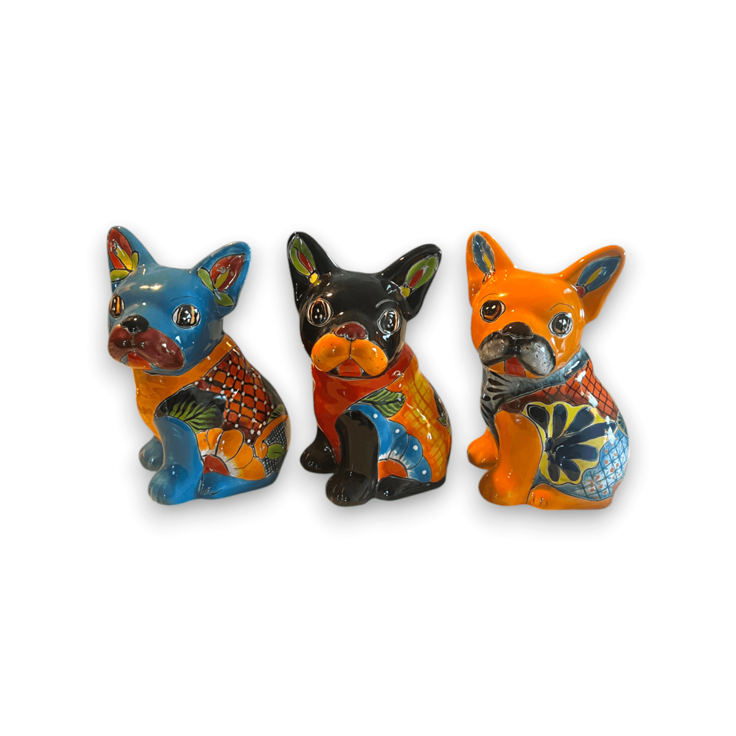 Medium Talavera French Bulldog Statue | Unique Dog Sculpture