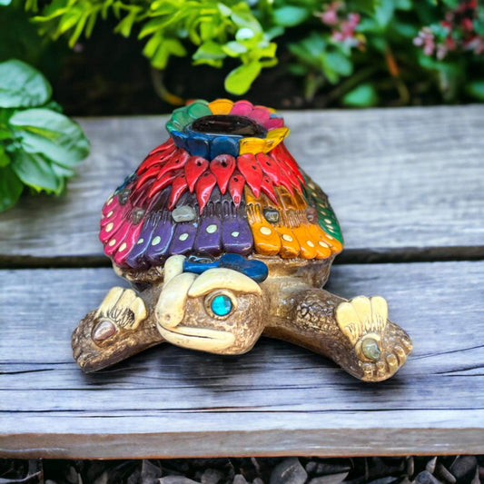 Artisan Crafted Aztec Turtle Statue | Handmade Cultural Decor Accent