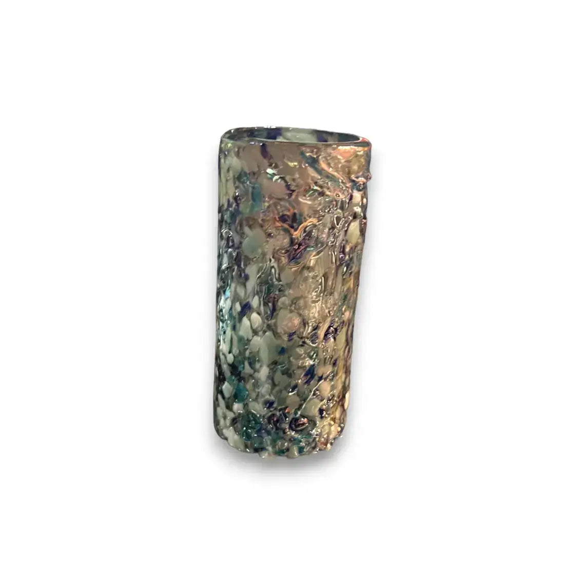 Blue and White Confetti Shot Glass | Artisanal Double Shot Glass