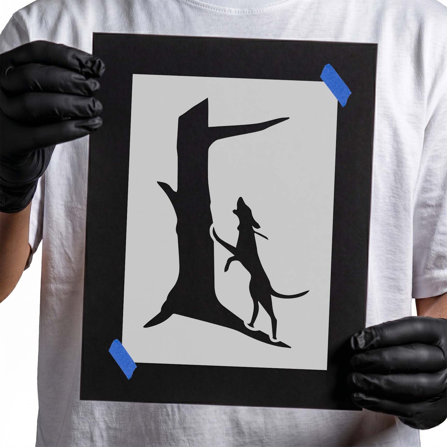 Hunting Dog Tree Stencil