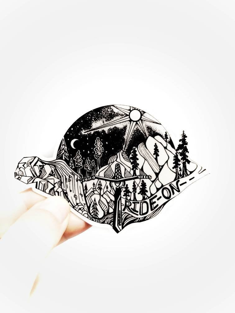 Ride On mountain Biking Sticker 4"