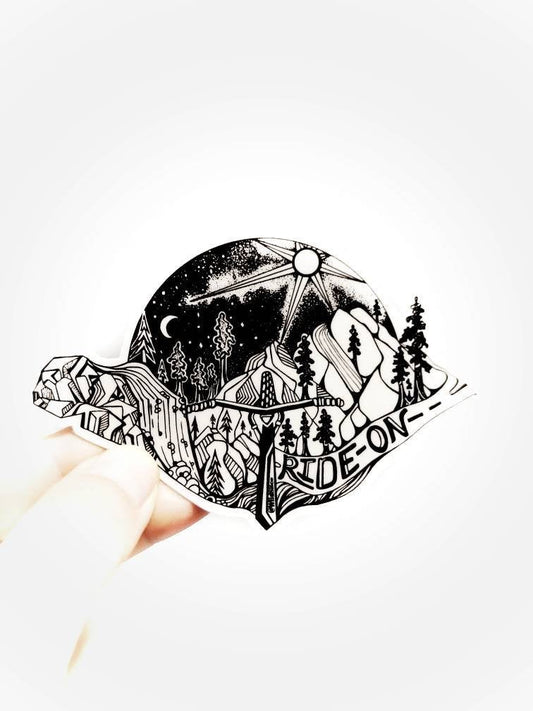 Ride On mountain Biking Sticker 4"
