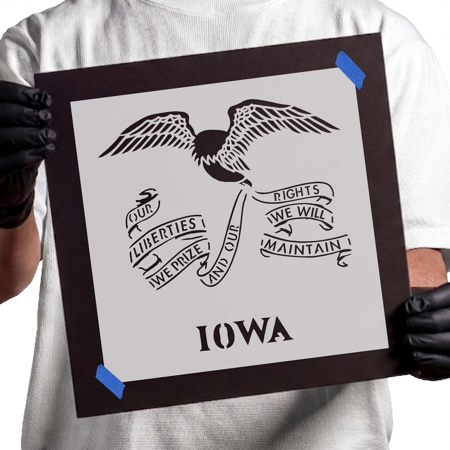 Iowa State Flag Stencil
