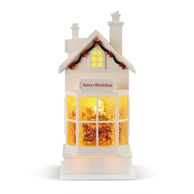 Lit Musical Store Scene Lantern Santa’s Workshop