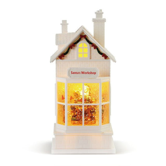 Lit Musical Store Scene Lantern Santa’s Workshop