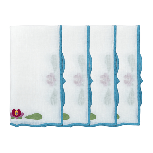 Hand Embroidered Heirloom Petals Napkins 18" x 18" (Set of 4)