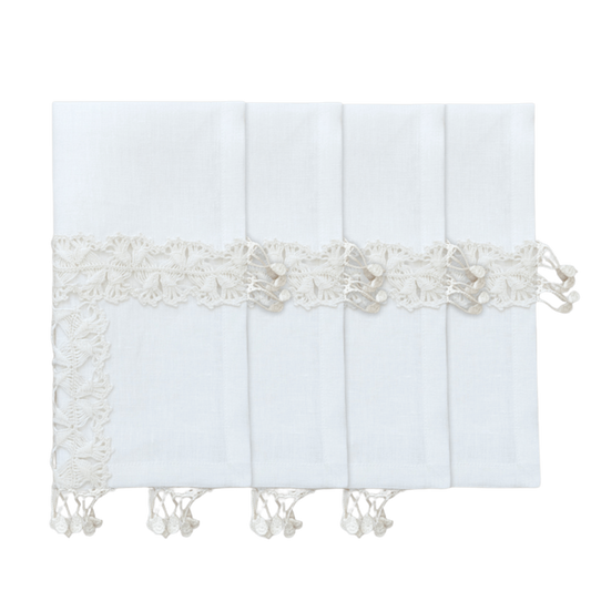 Hand Crochet Napkins 18" x 18" (Set of 4)