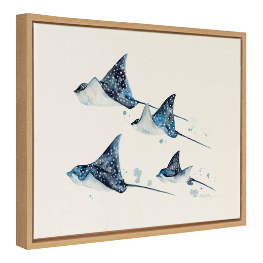 Sylvie Eagle Spotted Ray Family Framed Canvas by Cathy Zhang