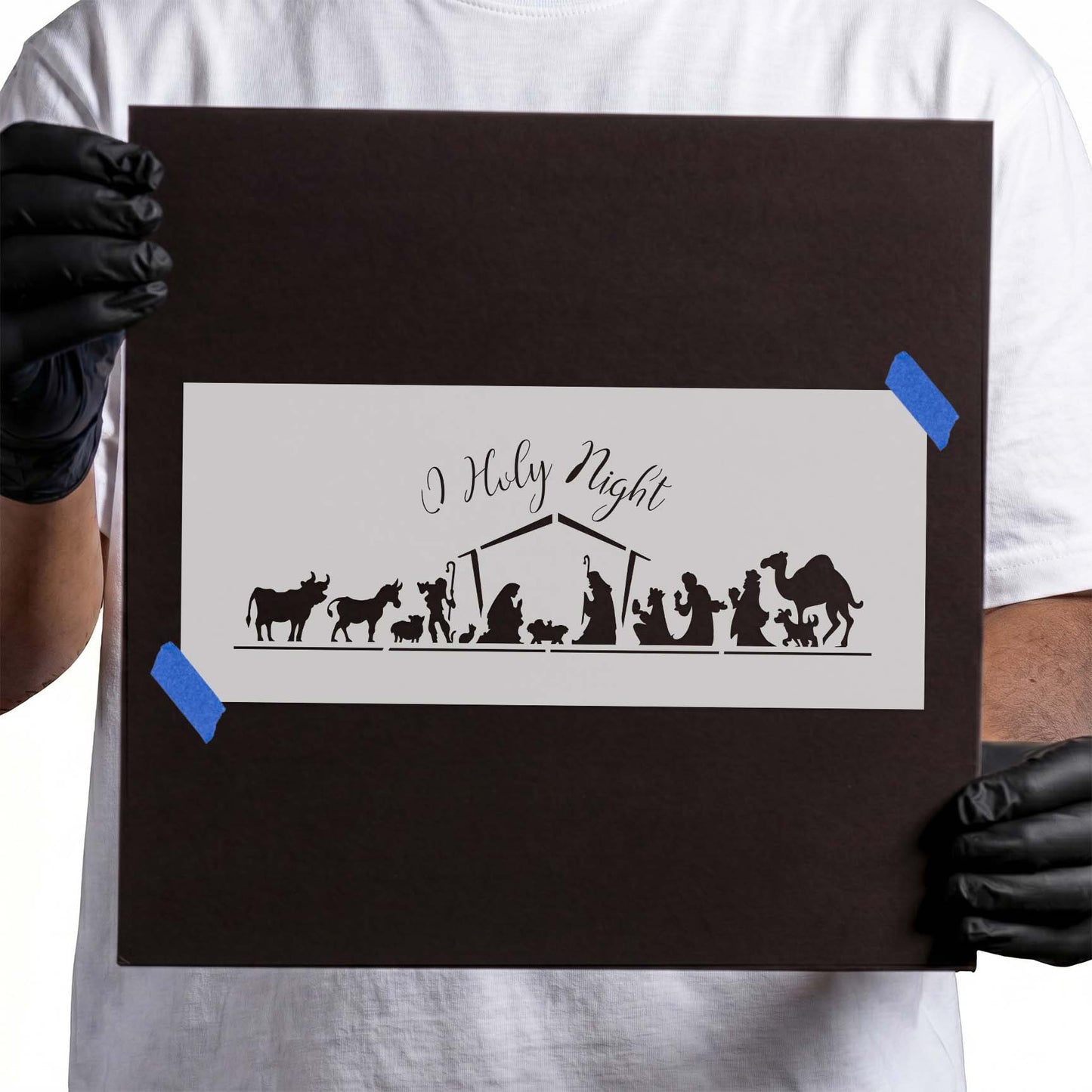 O Holy Night Nativity Scene Stencil