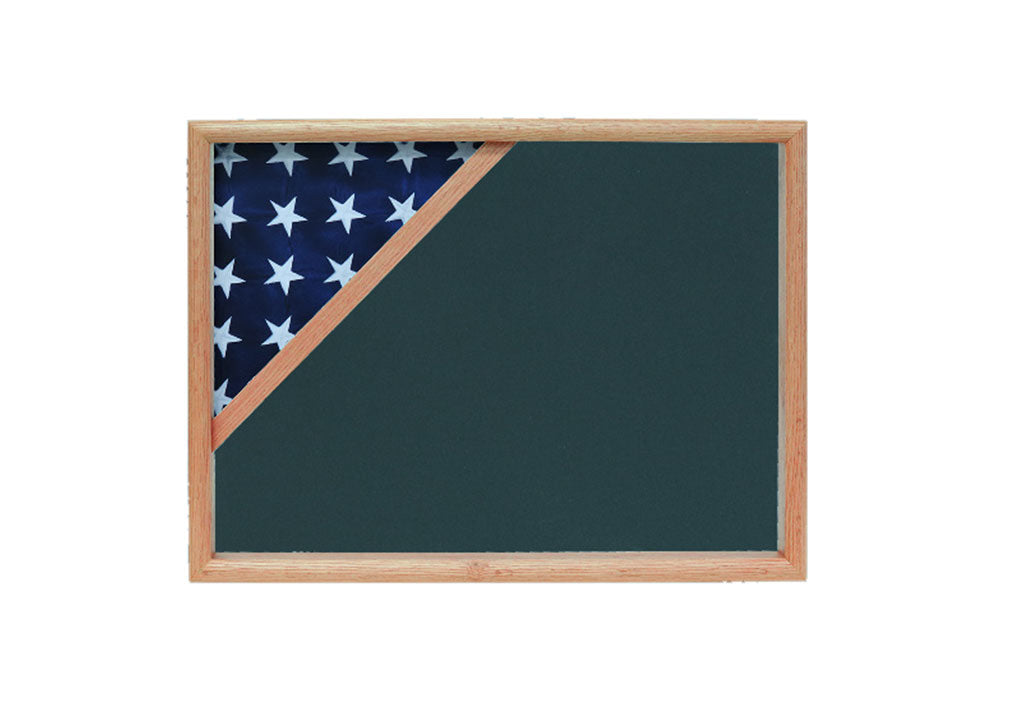 Shadow box for 3x5 flag, Wood finish, Capitol Shadow box