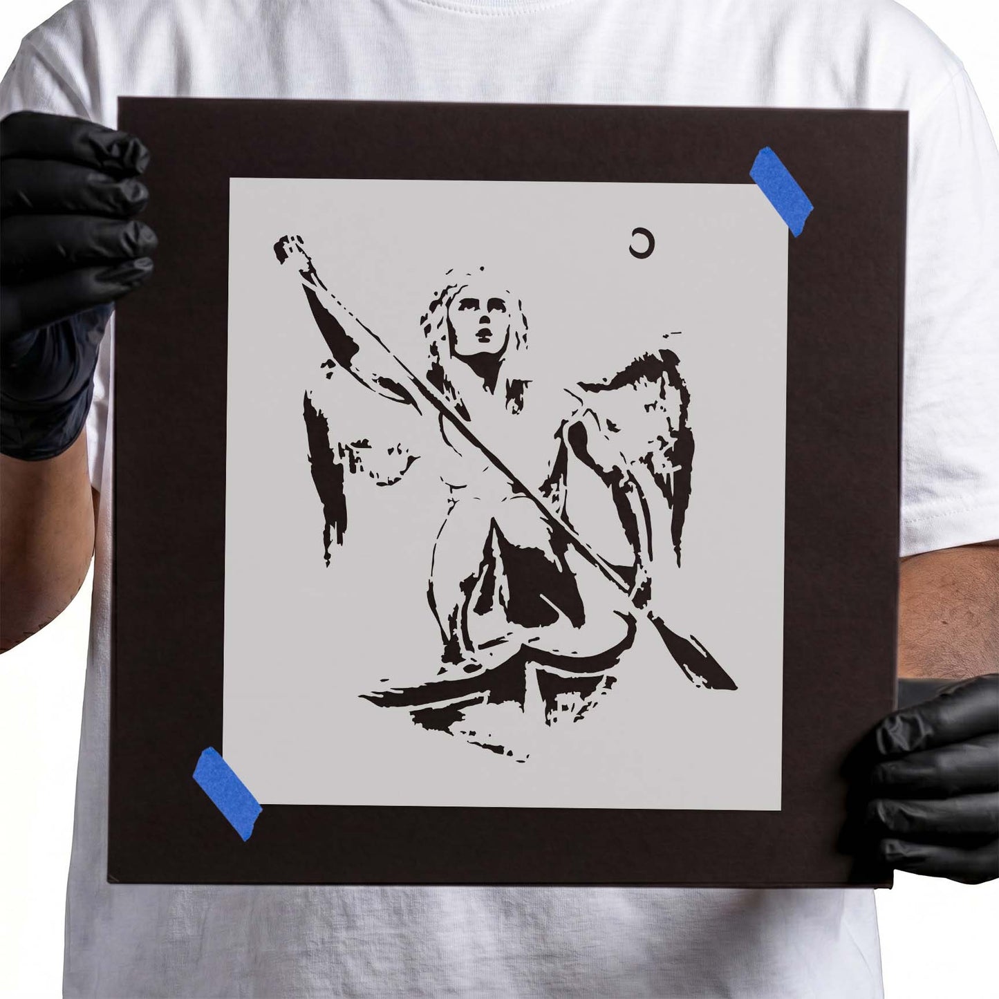 Paddling Angel Stencil