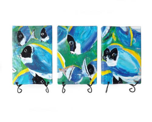 Powder Blue Tangent Triptych Mini Giclee