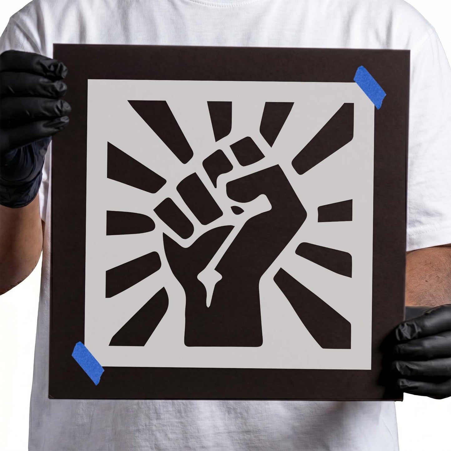 Raised Fist Power Stencil