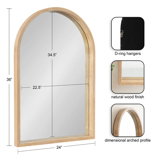 Hutton Wood Framed Arch Mirror
