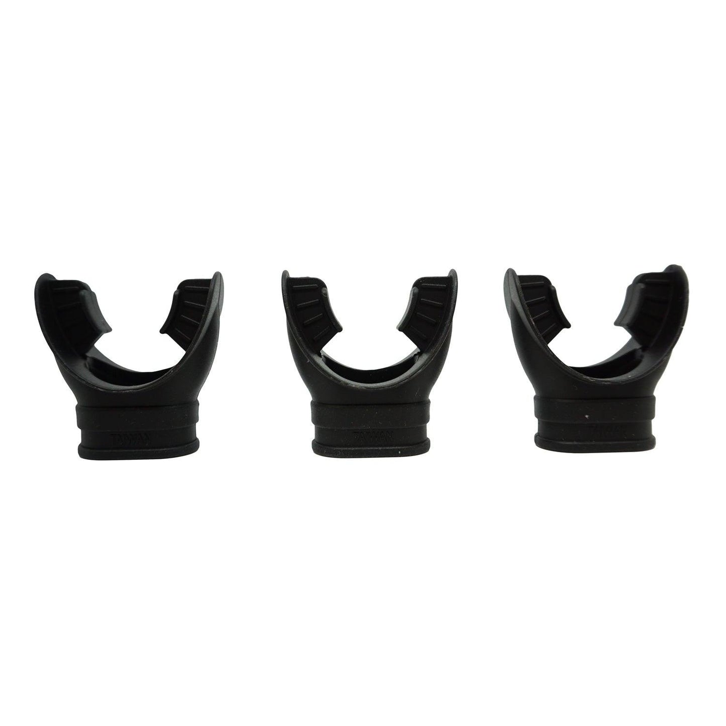 Scuba MP-206 Black Silicone Octopus Regulator Mouthpiece, 3pc pack