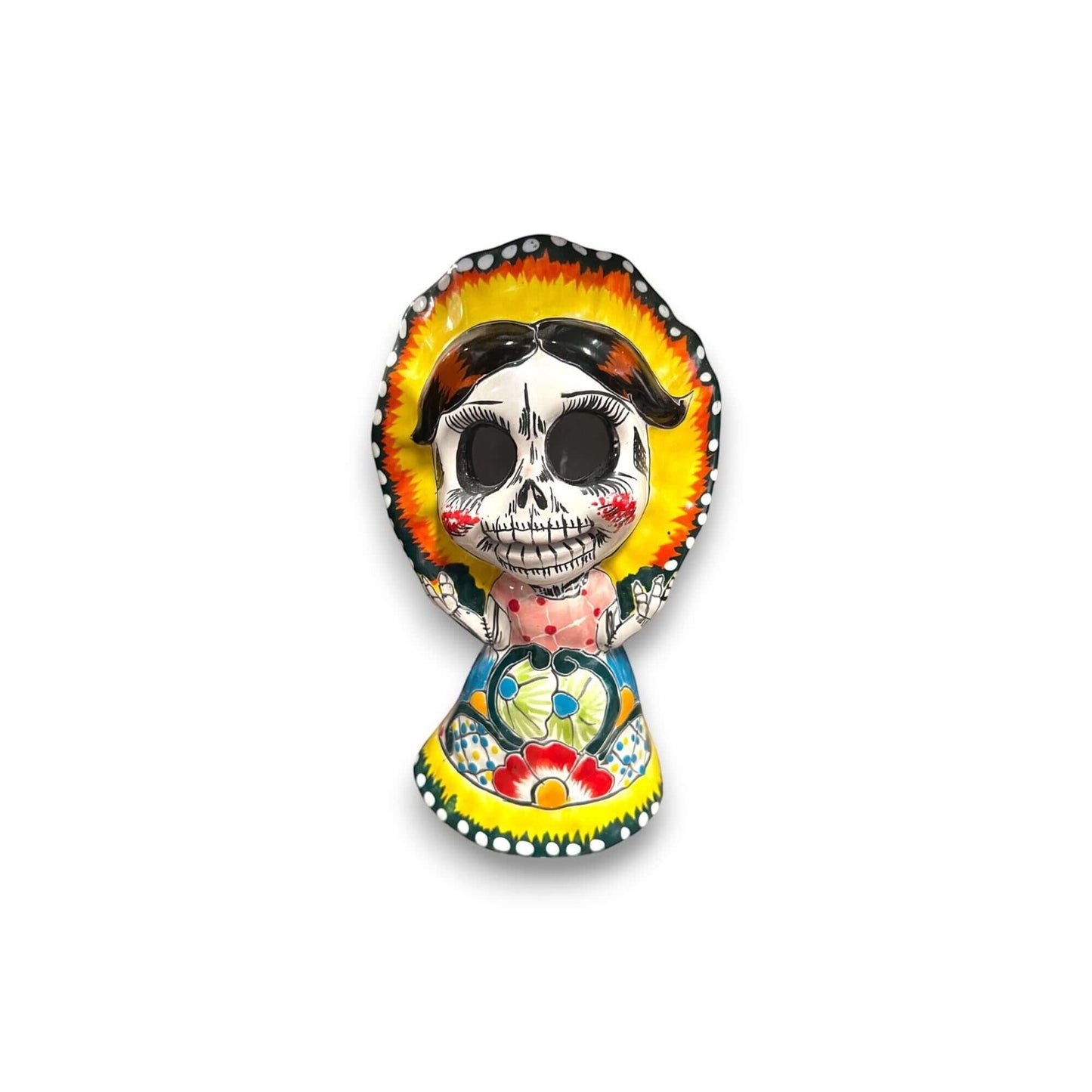 Talavera Skeleton Woman | Day of the Dead Figurine in Traditional