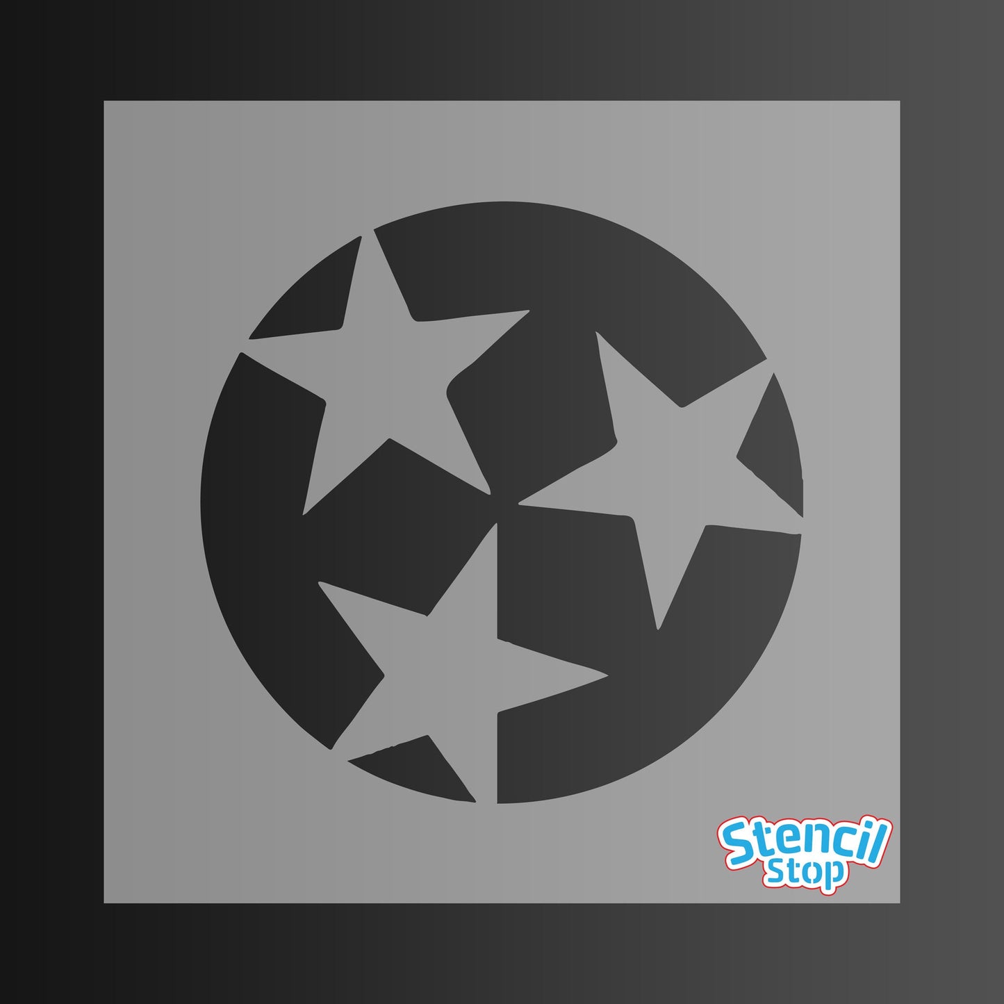 Tennessee State Flag Three Star Stencil
