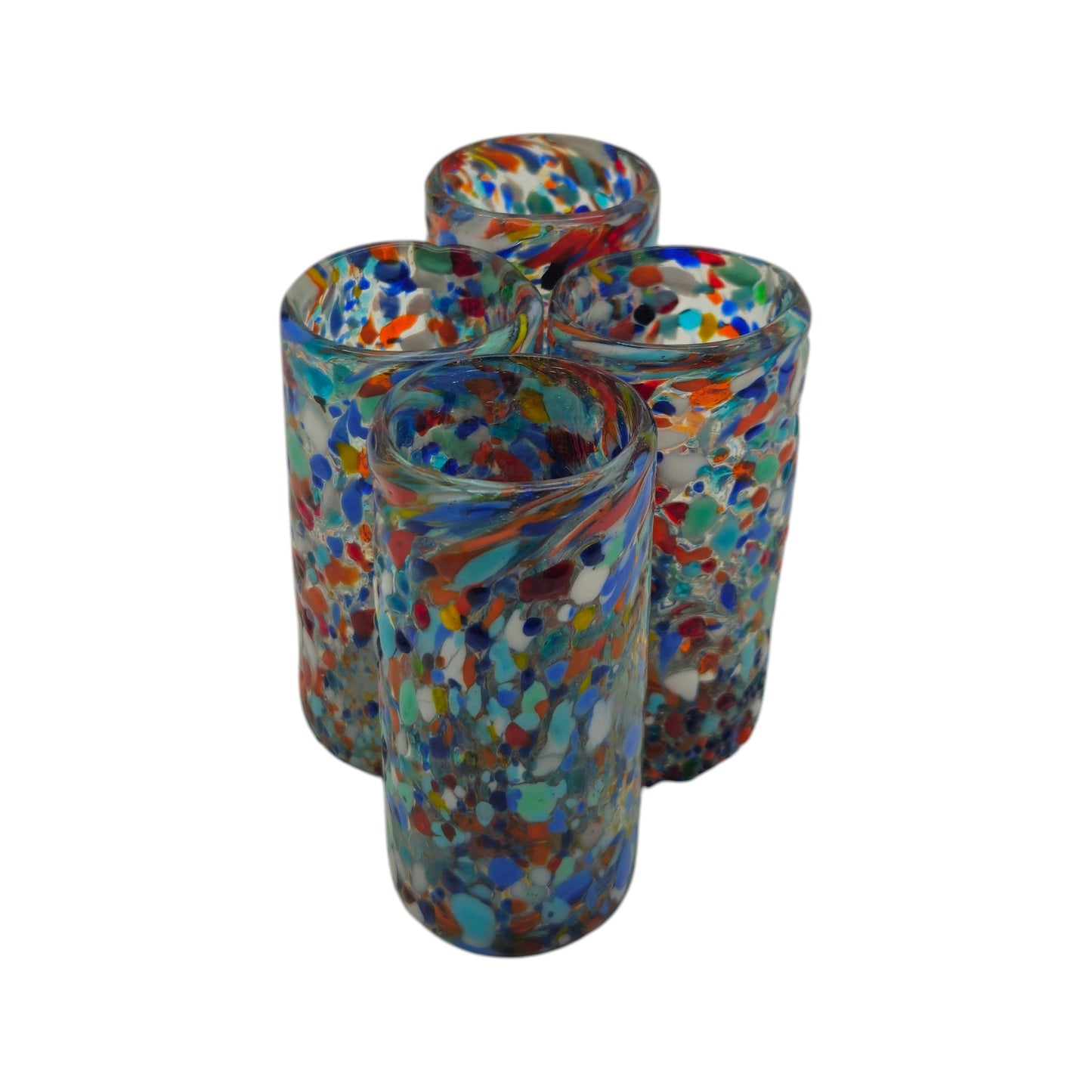 Hand-Blown Double Shot Glass | Mexican Confetti Glassware