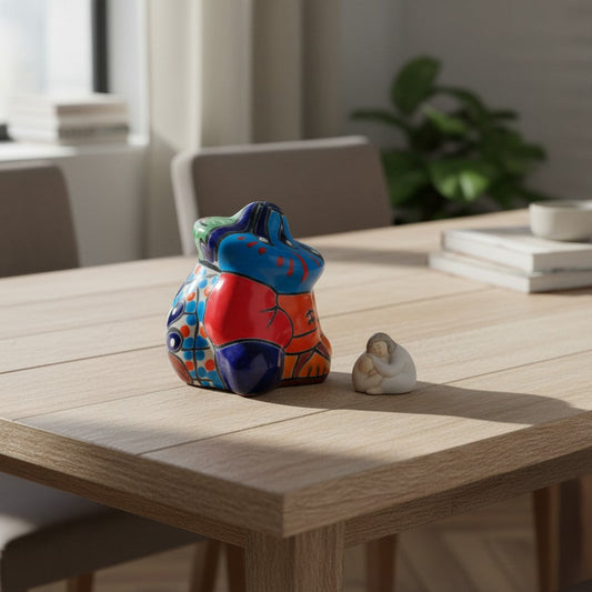 Tiny Talavera Panchito Figurine | Hand-Painted Mexican Sleeping Man