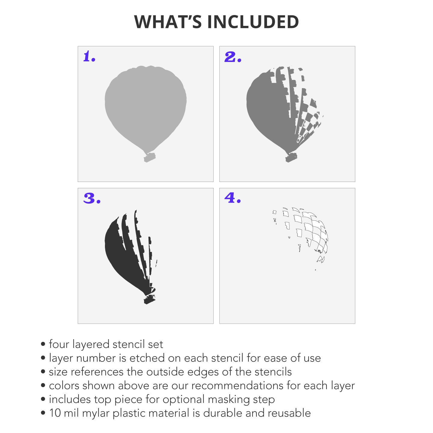 Hot Air Balloon 4 Layer Stencil Set