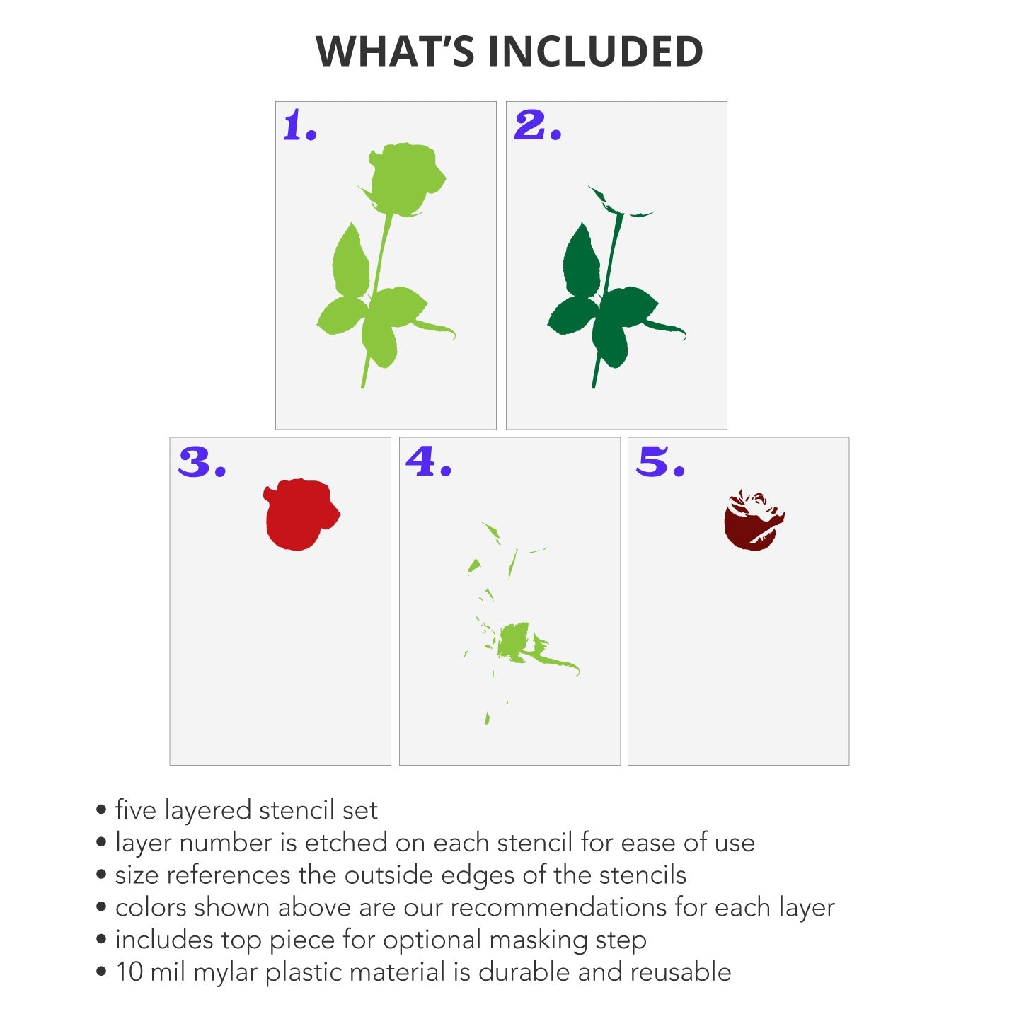 Rose 5 Layer Stencil Set