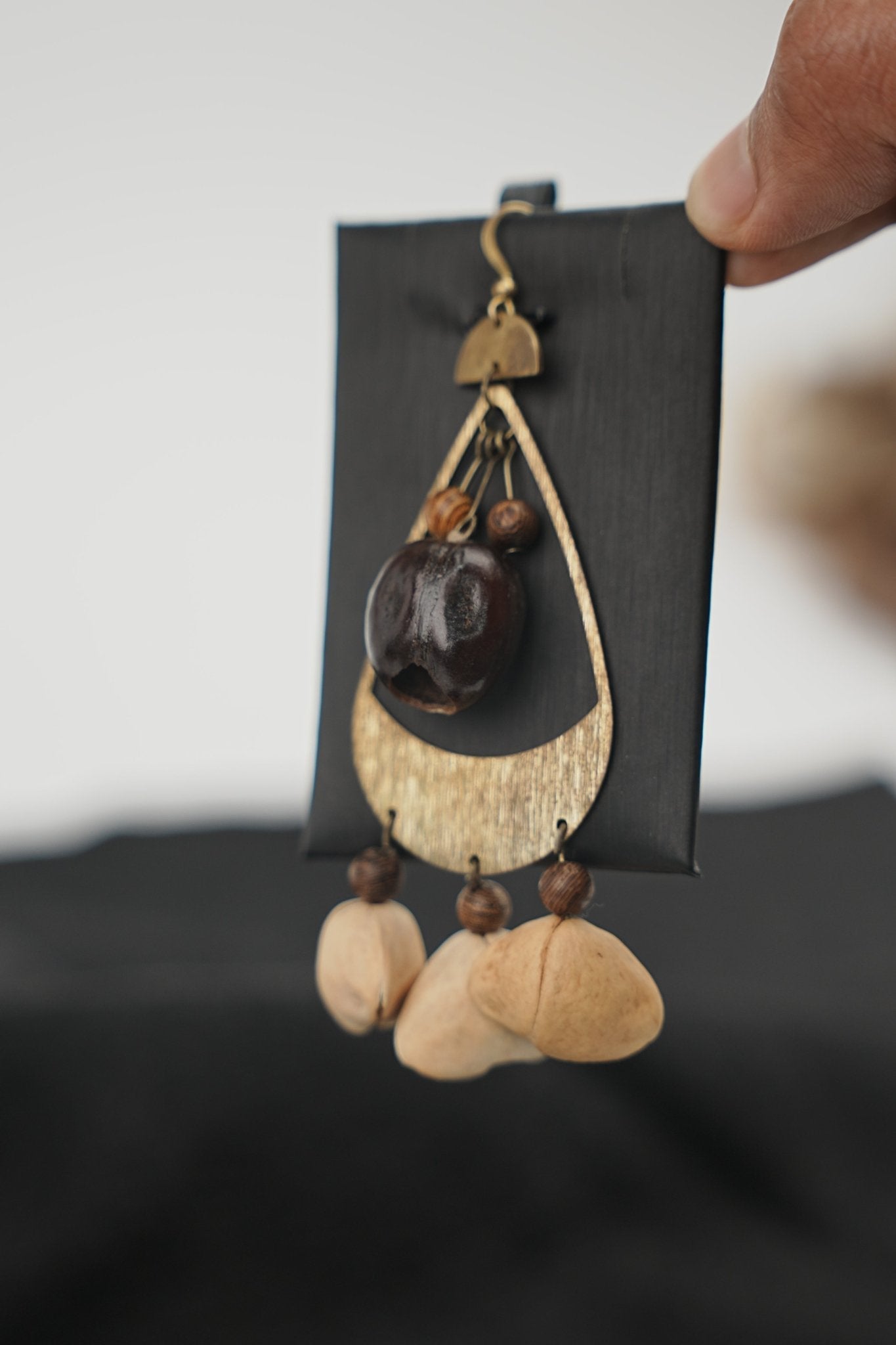 "Tribal Echo" Seed Bronze Earrings