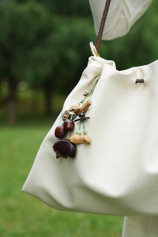"Woodland Whisper" Macrame Seed Bag Charm