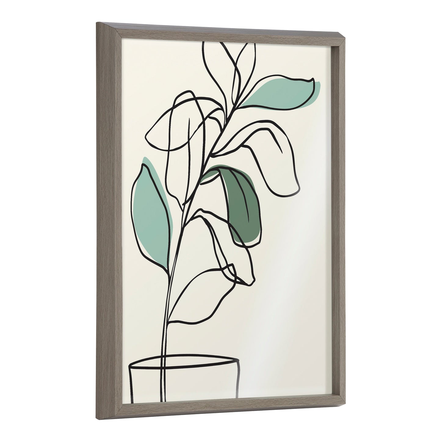 Blake Tranquil Fiddle Leaf Framed Printed Glass by Elizabeth Silver
